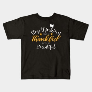 thankful shirt for thanksgiving Kids T-Shirt